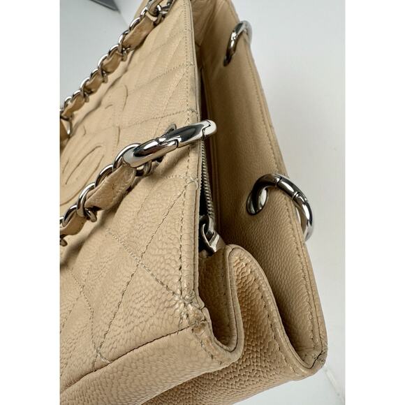 CHANEL Caviar Quilted Grand Shopping Tote Bag in Beige - Picture 8 of 14